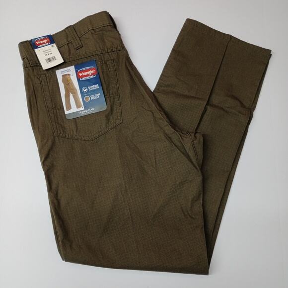 Wrangler Technician Ripstop Pants Men's 36x34 Loden Relaxed - Picture 1 of 7